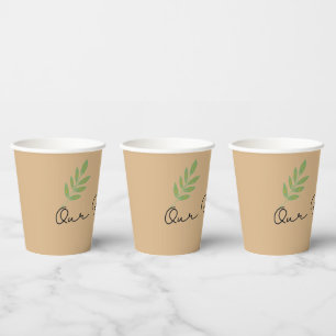 green minimilist  paper cups