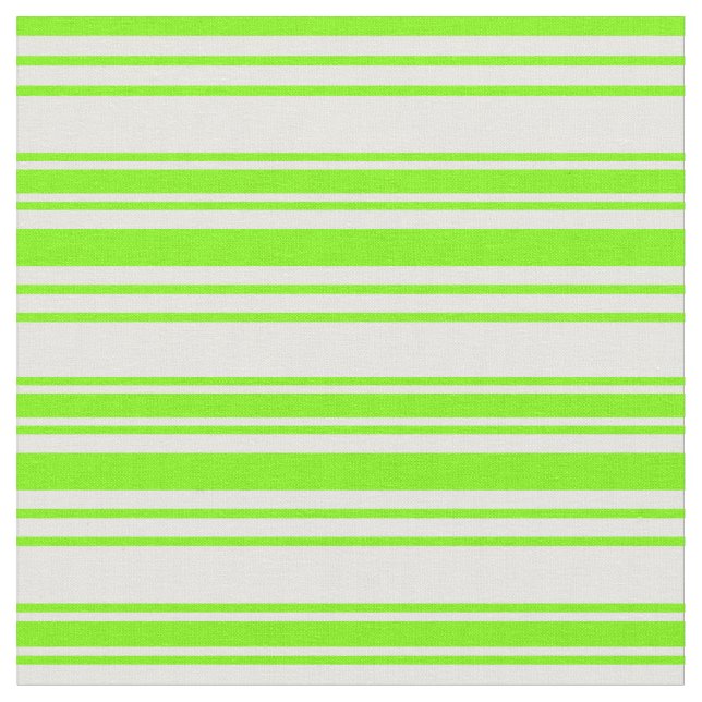 Green & Mint Cream Coloured Pattern Fabric (Close Up)