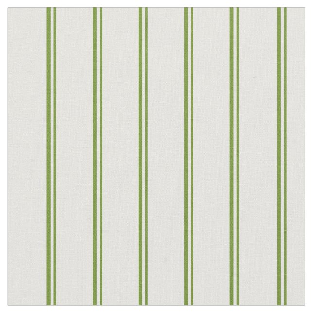Green & Mint Cream Lined/Striped Pattern Fabric (Close Up)