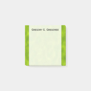 Green Mist/Haze/Fog-Like Pattern + Custom Name Post-it Notes