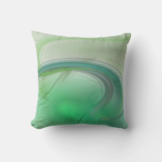 Green Mist Throw Pillow (Front)