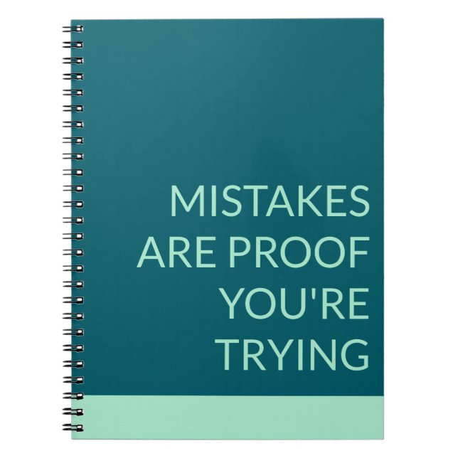 Green Mistakes Are Proof You're Trying Notebook (Front)