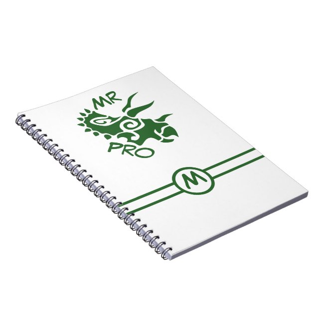 Green Mister Pro Triceratops Skilled Ancient  Notebook (Right Side)