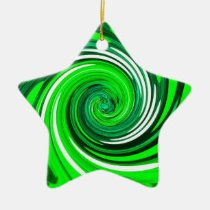 Green mix art ceramic ornament