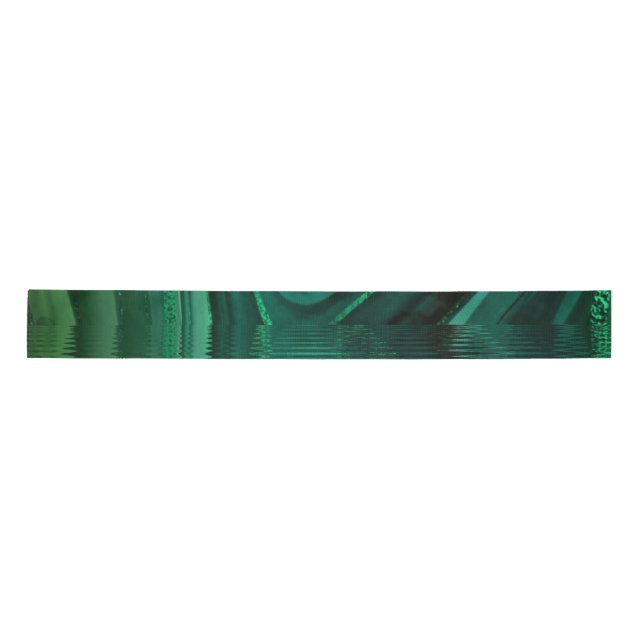 Green Mlachite Stone Abstract Landscape Malachite Satin Ribbon (Front)