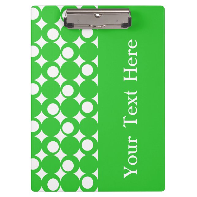 Green Mod Ball Design with custom text Clipboard (Front)