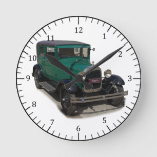 green Model A classic car clock