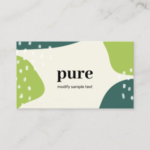 Green Modern Abstract Painted Art Shapes Business Card