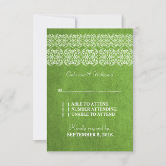 Green Modern Bohemian RSVP Card