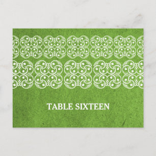 Green Modern Bohemian Table Number Postcard