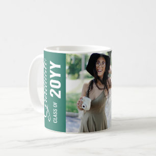 Green Modern Classic Photo Graduation Party Coffee Mug
