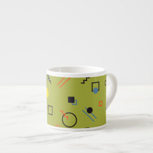 Green, modern, cool, trendy, urban,Memphis pattern Espresso Cup
