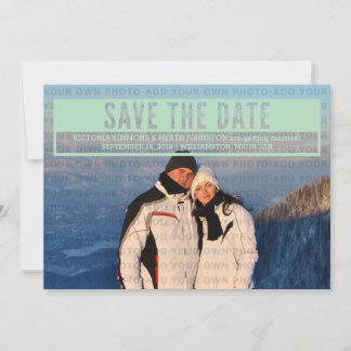 Green Modern Cut Out Save the Date Invite