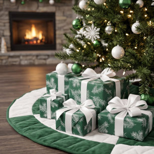 Green Modern Elegant Botanical Pine Christmas Wrapping Paper