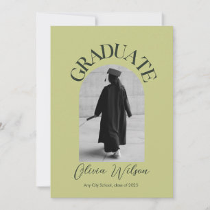 green Modern Elegant  chic Graduation Invitation