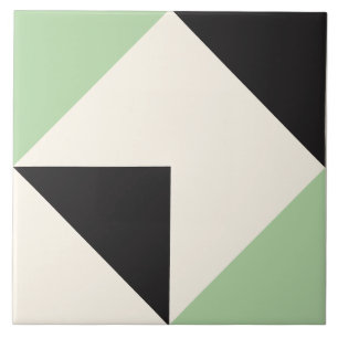 Green Modern Geometric Shape Pattern Tile