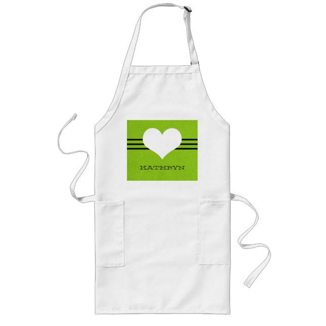 Green Modern Heart Apron (Front)