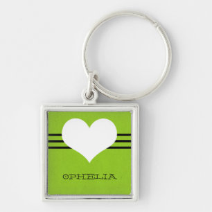 Green Modern Heart Premium Keychain