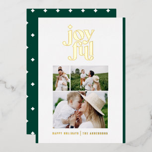 green modern joyful 3 photo  foil holiday 