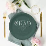 Green Modern Minimalist | Graduation Party Paper Plate<br><div class="desc">Modern green and white modern typography party plates. Starting with a fabulous printed invitation, set the tone with a unique design then carry the theme through the entire event. Your event will be picture perfect from beginning to end with special little extras. Add your custom wording to this design by...</div>
