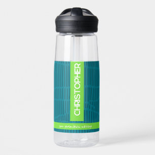 Green Modern Personalized Name Water Bottle