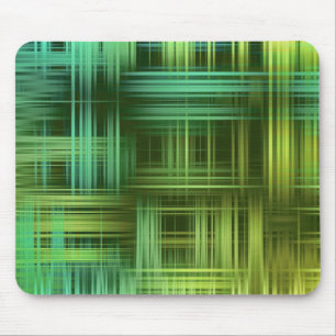 Green Modern Plaid Mouse Pad