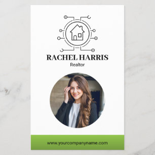 Green Modern Real Estate Agent Photo Flyer