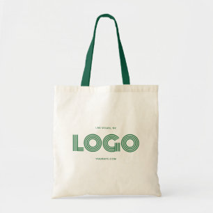 Green Modern Rectangular Logo Promo Tote Bag