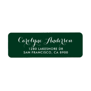 Green Modern Script Typography Wedding Address