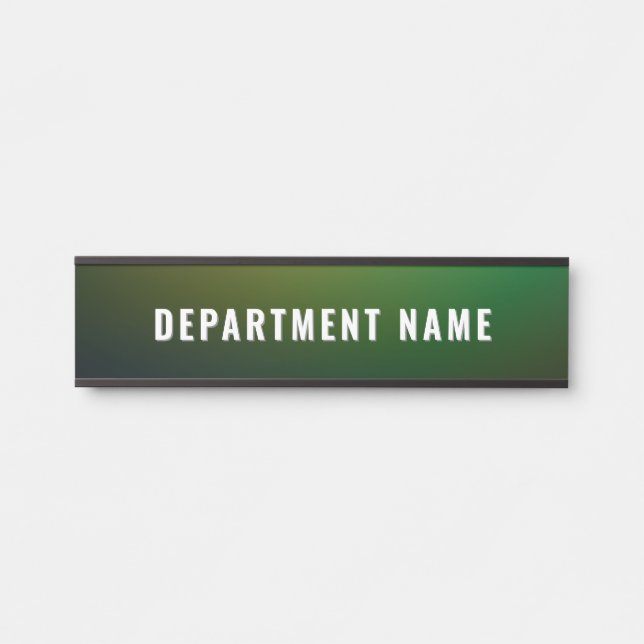 Green Modern Simple Department Name Door Sign (Front)
