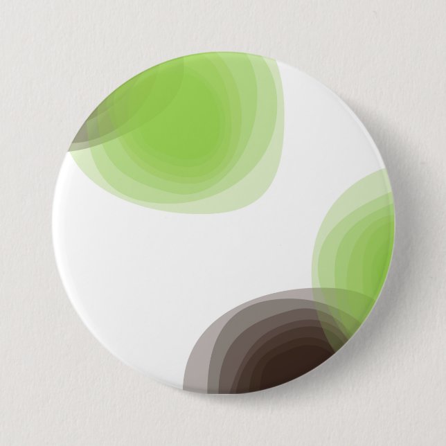 Green, modern, simple, flower abstract graphic 3 inch round button (Front)