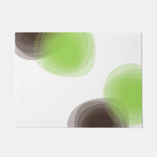 Green, modern, simple, flower abstract graphic doormat