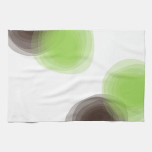 Green, modern, simple, flower abstract graphic kitchen towel