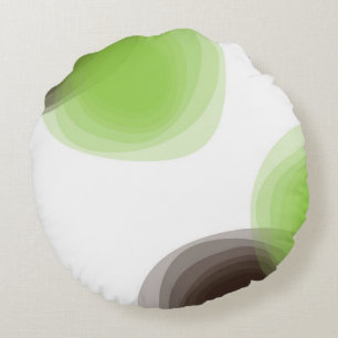 Green, modern, simple, flower abstract graphic round pillow