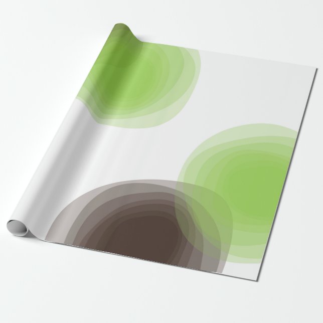 Green, modern, simple, flower abstract graphic wrapping paper (Unrolled)