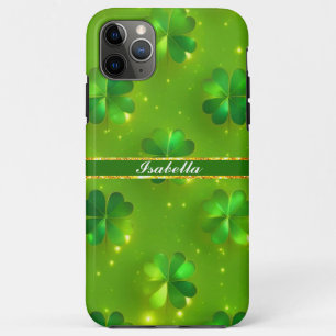 Green Modern St Patrick's Day Clover Collection iPhone 11 Pro Max Case