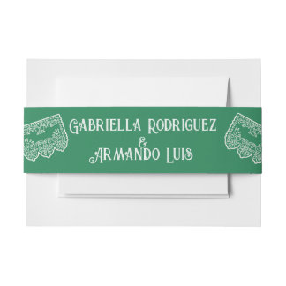 Green Modern Wedding Belly Band Invitation Belly Band