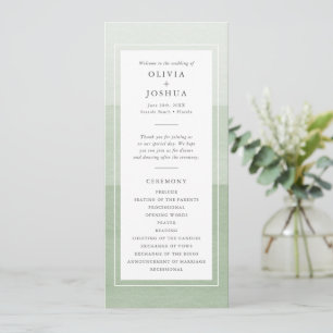 Green Modern Wedding Program