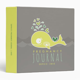 Green Mommy Whale Neutral Pregnancy Journal Binder