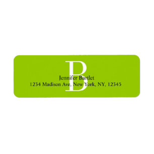 Green Monogram B Return Address Labels