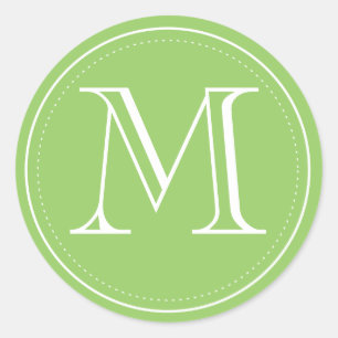 Green Monogram Envelope Seal by Origami Prints