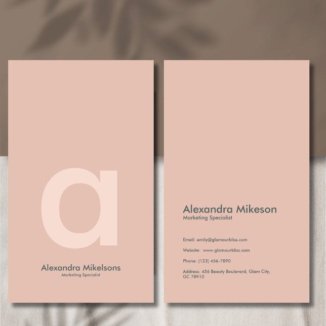 Green Monogram Minimalist Modern Professional Business Card (Creator Uploaded)