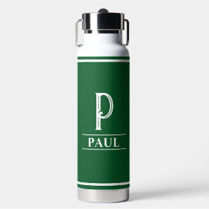 Green Monogrammed Water Bottle