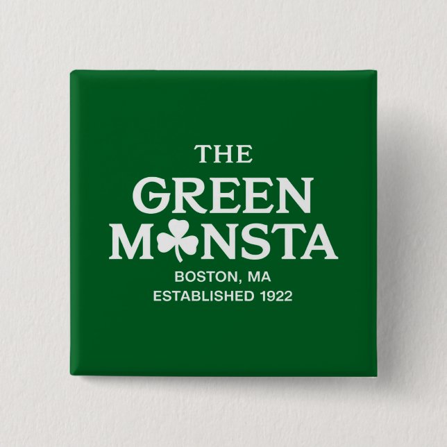 Green Monsta Boston Green Monstah Baseball Gift  2 Inch Square Button (Front)