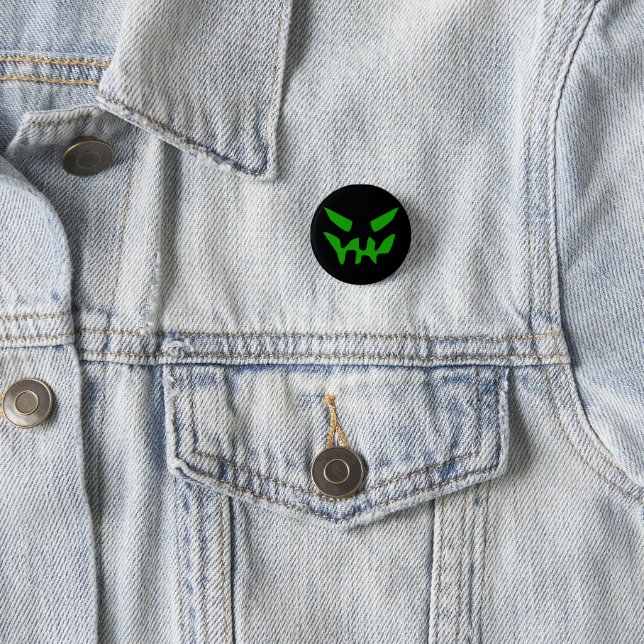 Green monster 1 inch round button (In Situ)