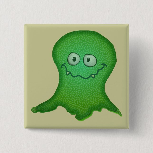 Green Monster 2 Inch Square Button (Front)