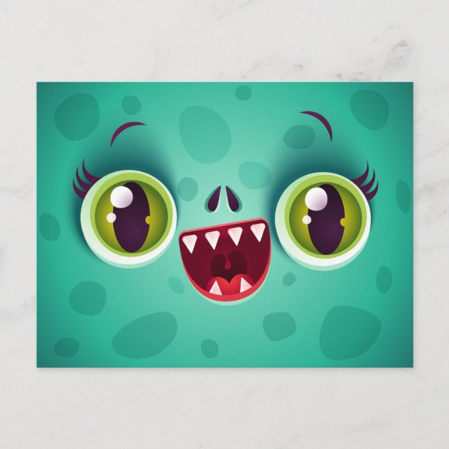 Green Monster card for Halloween (Front)