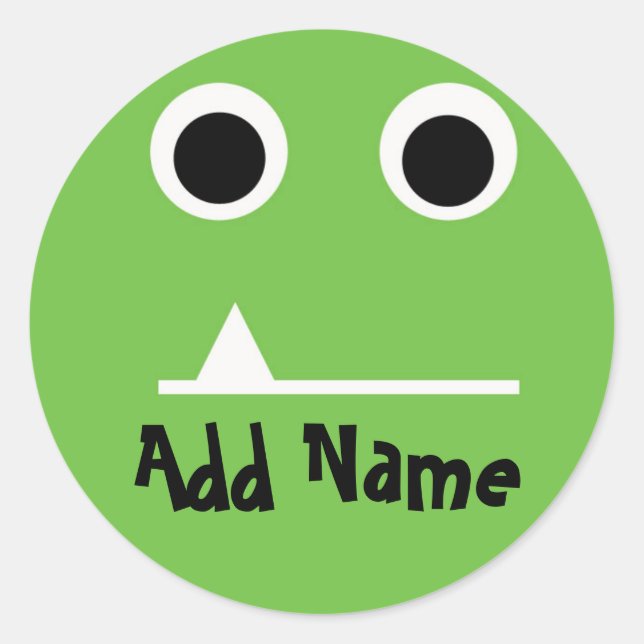 Green Monster Personalized Gift Sticker (Front)