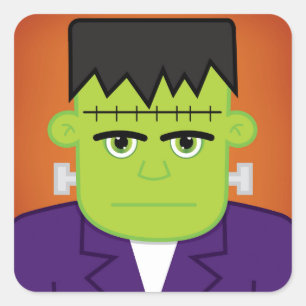 Green monster square sticker