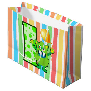 Green Monster Stripe Large Gift Bag